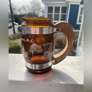 Washington D.C Glass Mug with Wooden Handle